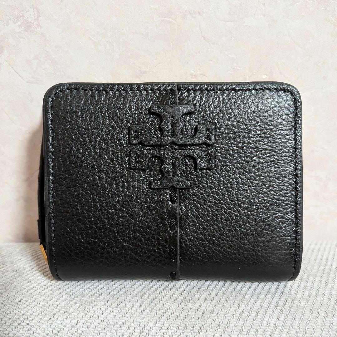 新品未使用】トリーバーチ マックグロー 二つ折り財布 ブラック レザー