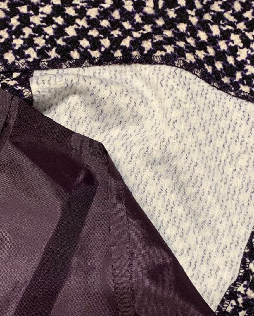 レリアン　千鳥格子プリント　Aラインフレアワンピース　13号　美品　現行タグ