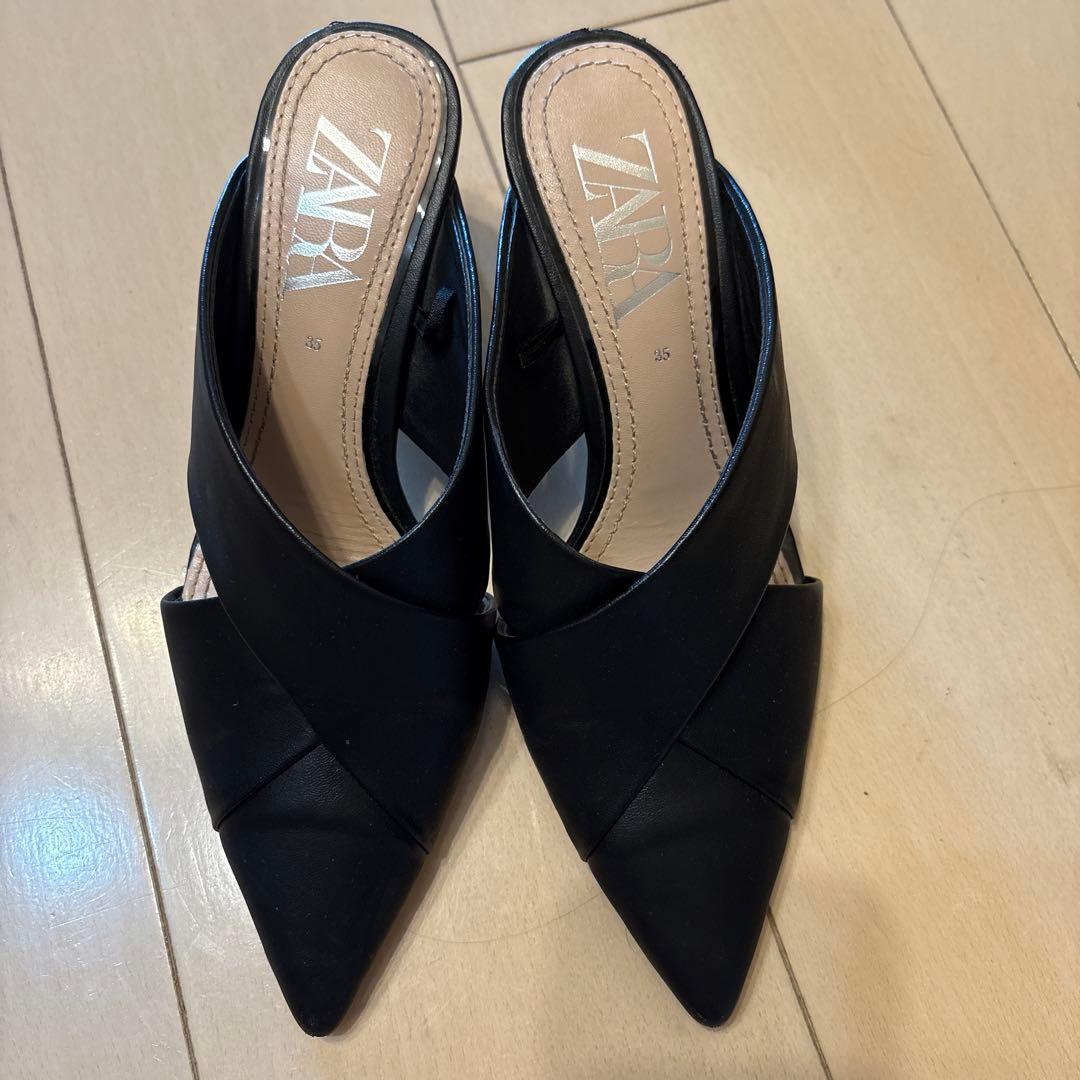 ZARA ブラックミュール 35サイズ