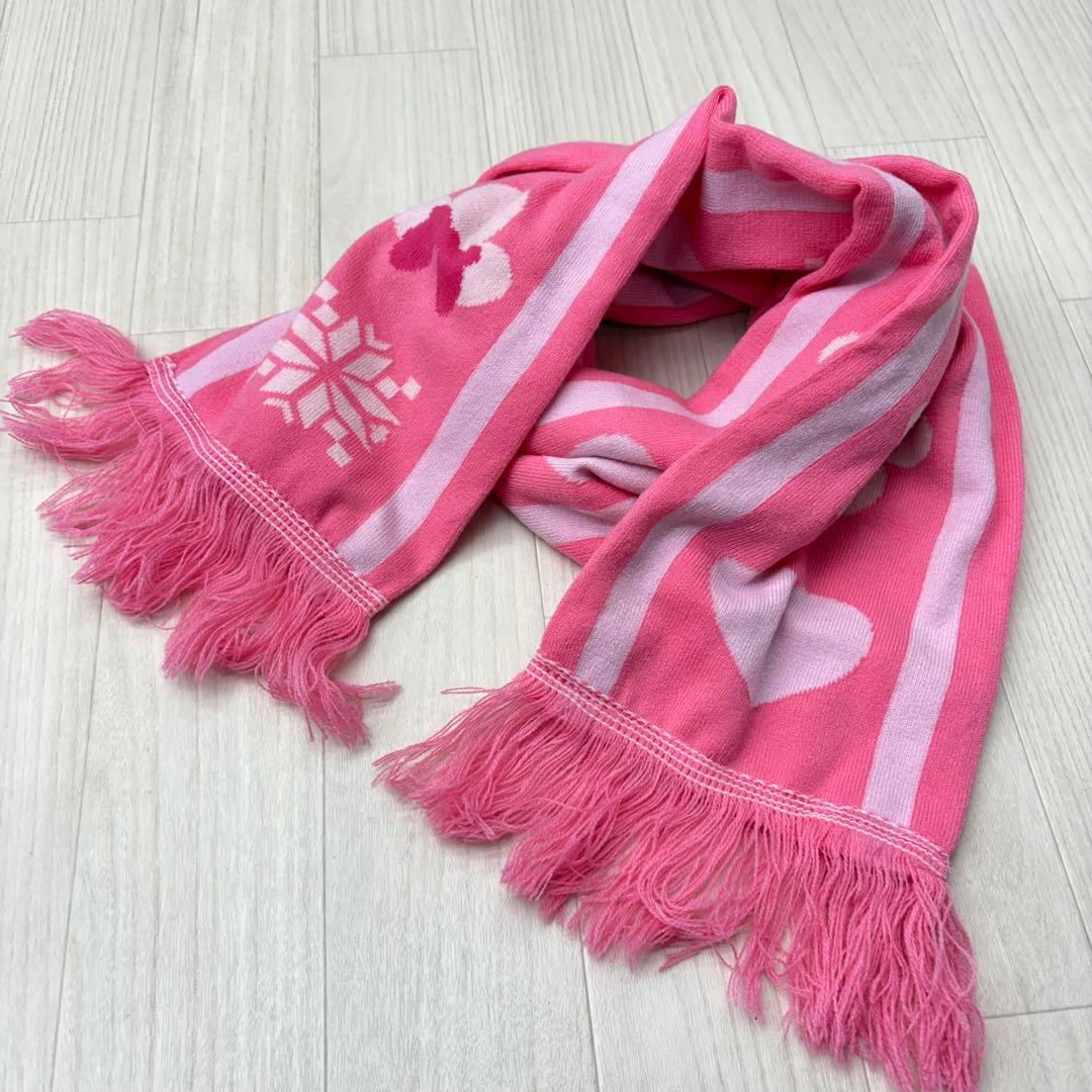 Disney ディズニー ミニー マフラー ピンク - メルカリ