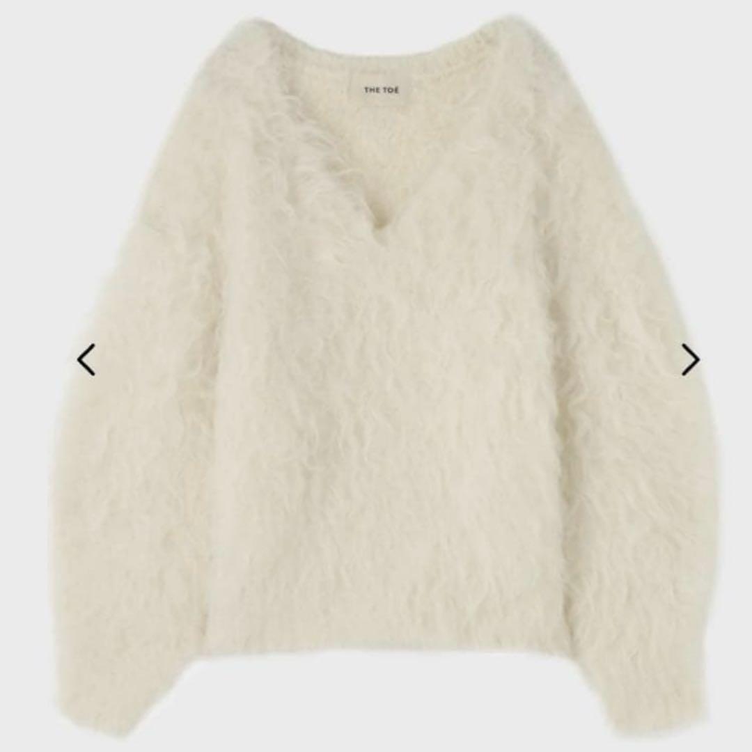 美品】THE TOE Pigalle shaggy Vneck knit - メルカリ