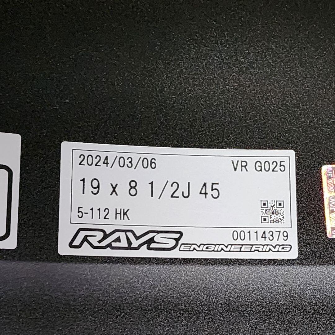 レイズ ボルクレーシング G025 シャイニングブラック 19×8.5J 4本
