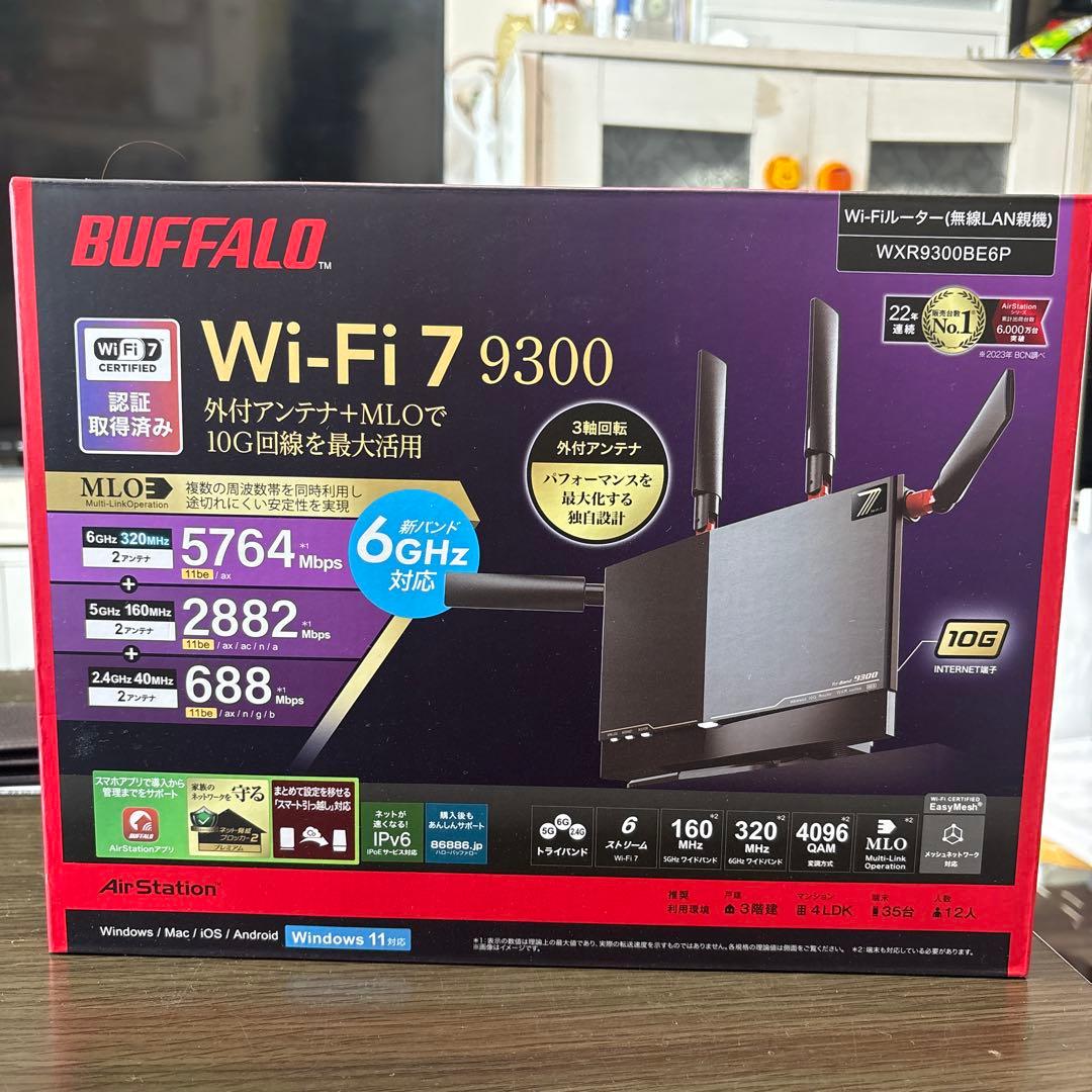 美品】BUFFALO Wi-Fi 7 9300 WXR9300DE6P - メルカリ