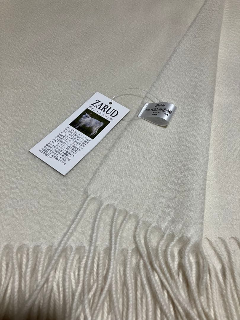 訳あり色抜け無染色カシミア100%超大判ストールホワイト フワフワ ストール