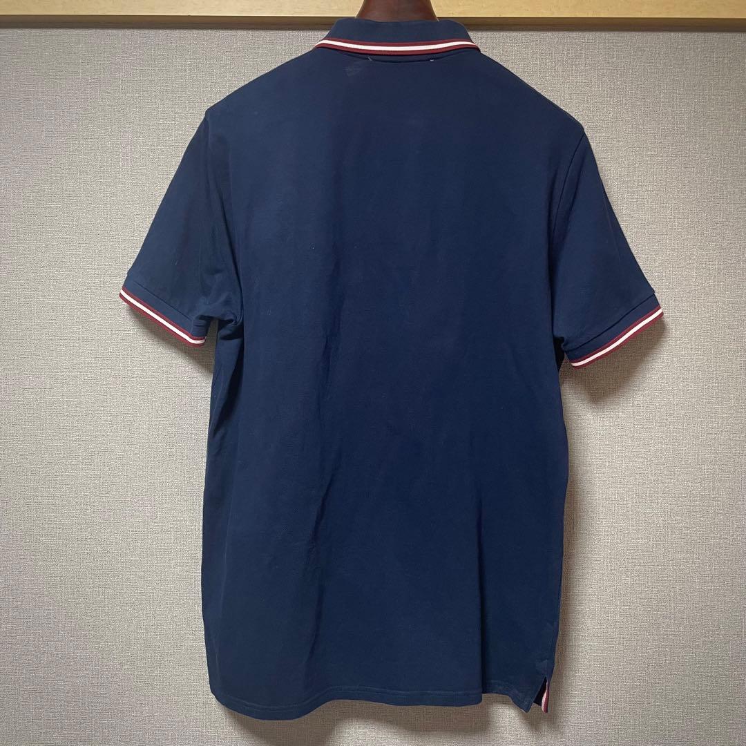 BALLY バリー ロゴ刺繍 ポロシャツ ネイビー M ルーマニア製