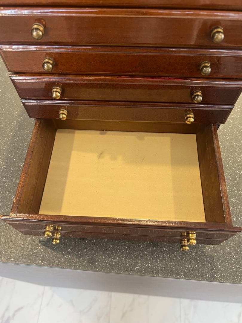 イタリア製 象嵌細工 木製ジュエリーボックス ミラー付き - メルカリ