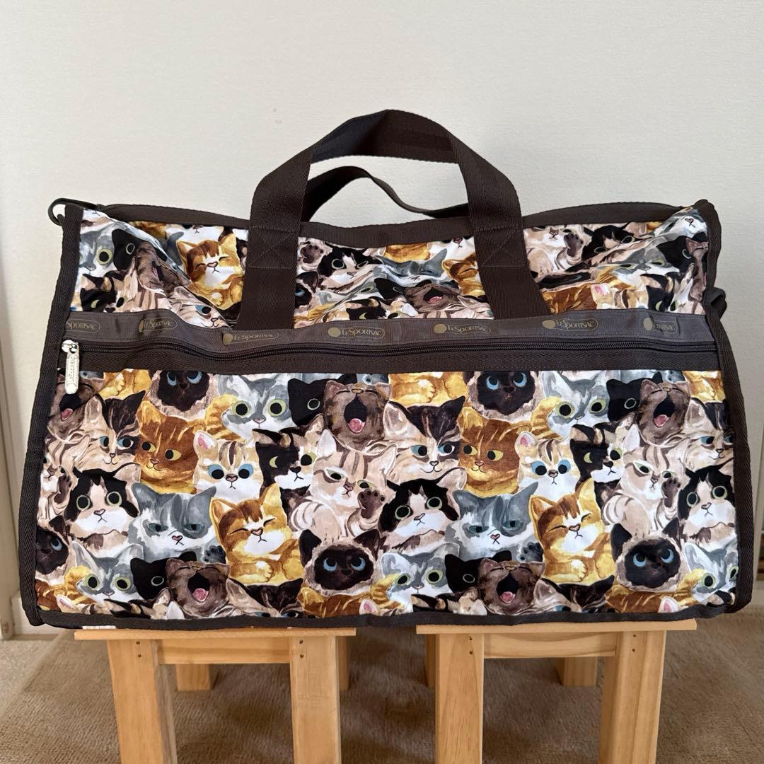 レスポートサック ボストンバッグ ネコ柄 大容量 新品 cosaga.com