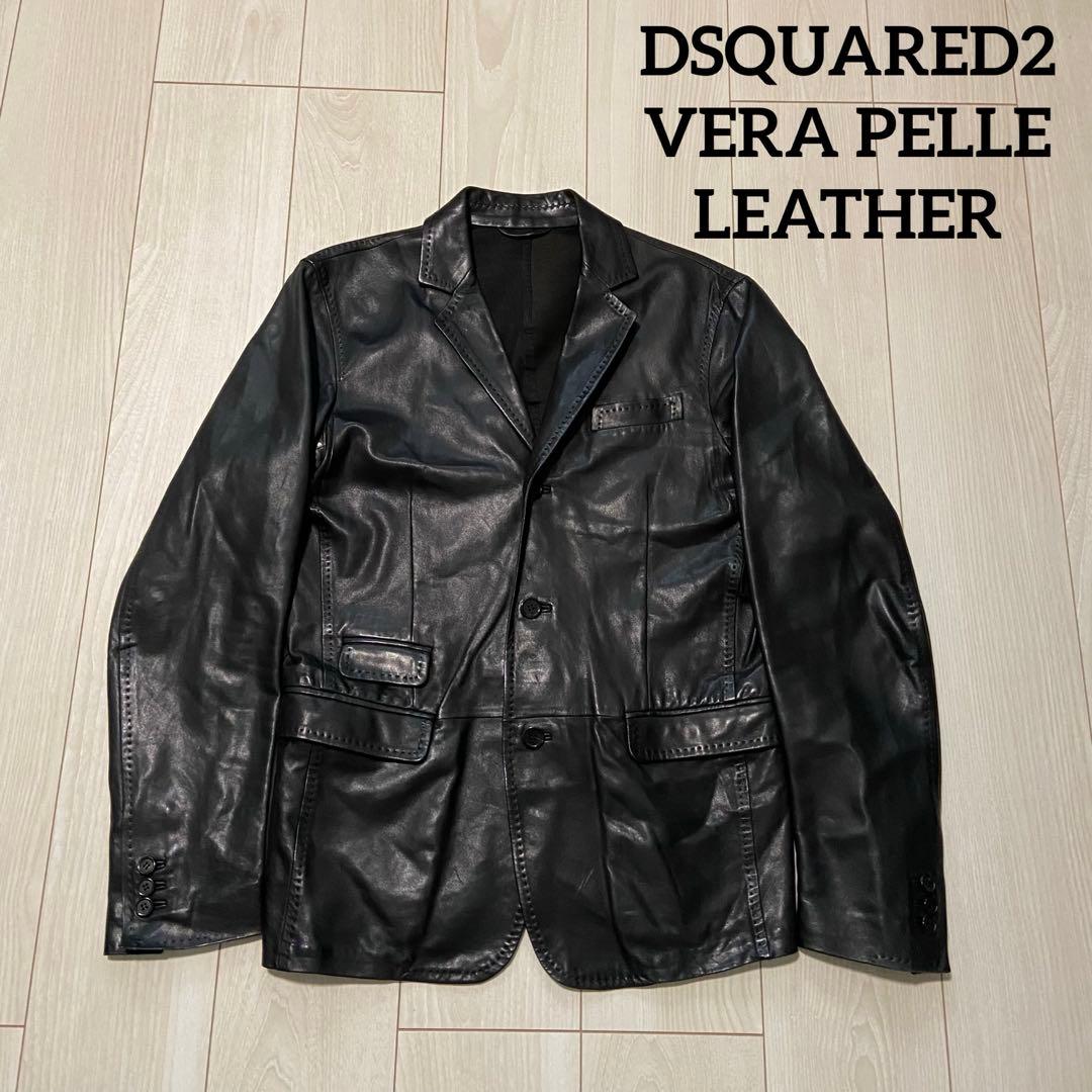 DSQUARED2 ディースクエアード 3つボタン レザー テーラージャケット DSQUARED2（ディースクエアード） レザーテーラードジャケット