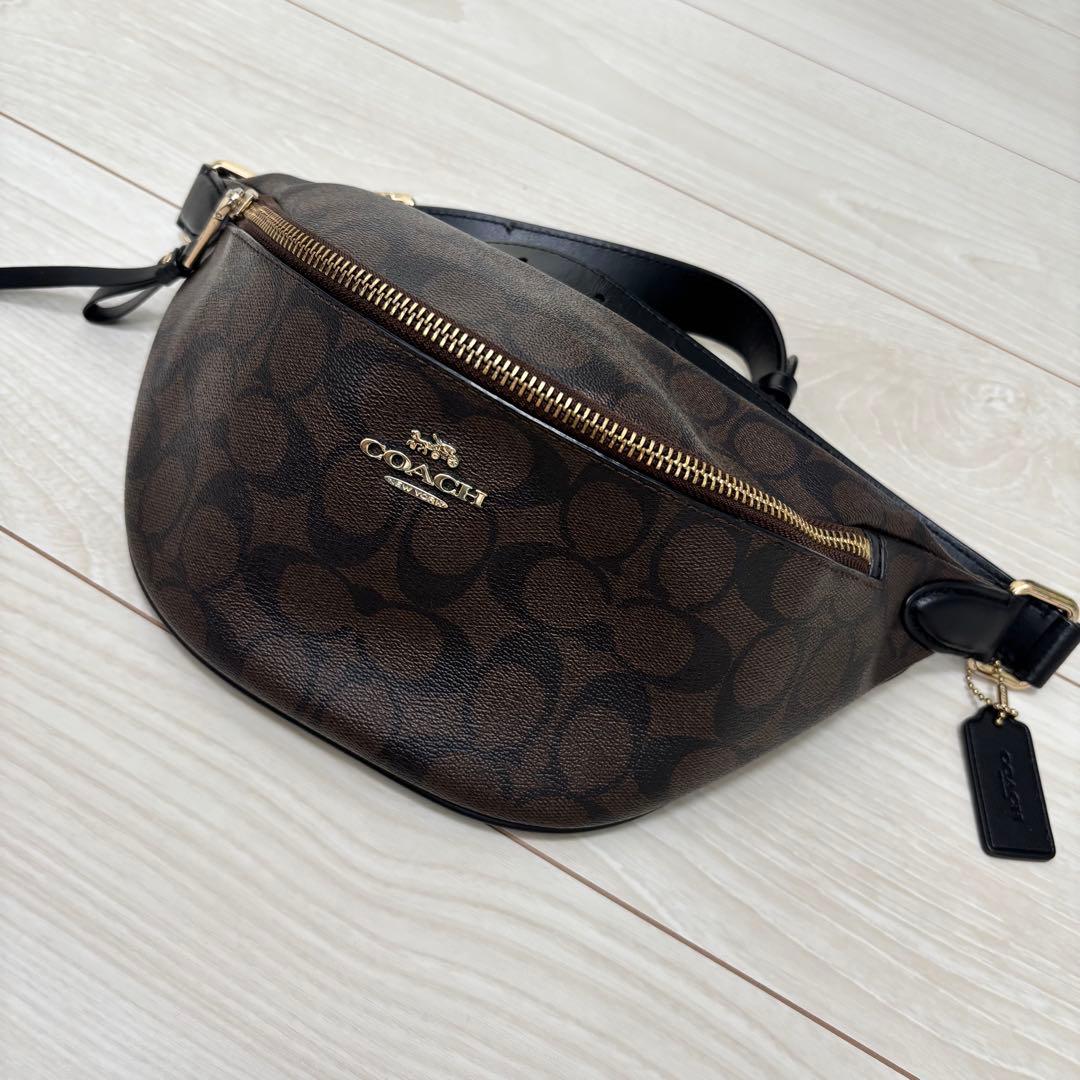 COACH コーチ ボディバッグ シグネチャー ブラウン F48740 - メルカリ