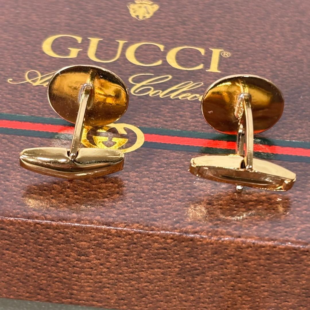 美品 【GUCCI】グッチ カフス＆タイピン セット ゴールド ヴィンテージ
