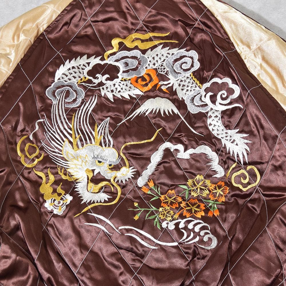 希少 Humber 別珍 刺繍 リバーシブル スカジャン スーベニア M 黒