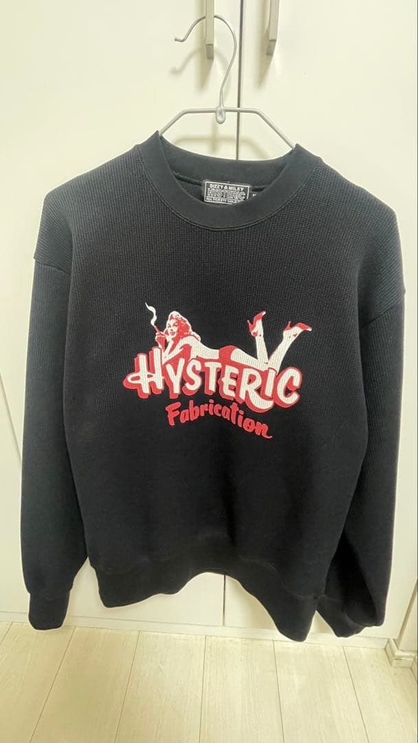 美品 人気 ヒステリックグラマー ワッフル スウェット ヒスガール 黒 M