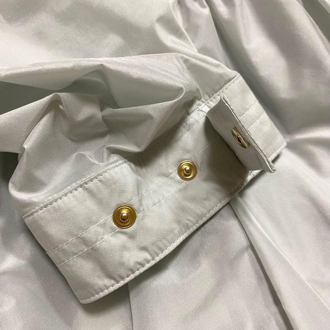 タグ付き　Drawer ドゥロワー ノーカラー ロングコート　撥水　ロゴ刺繍　S