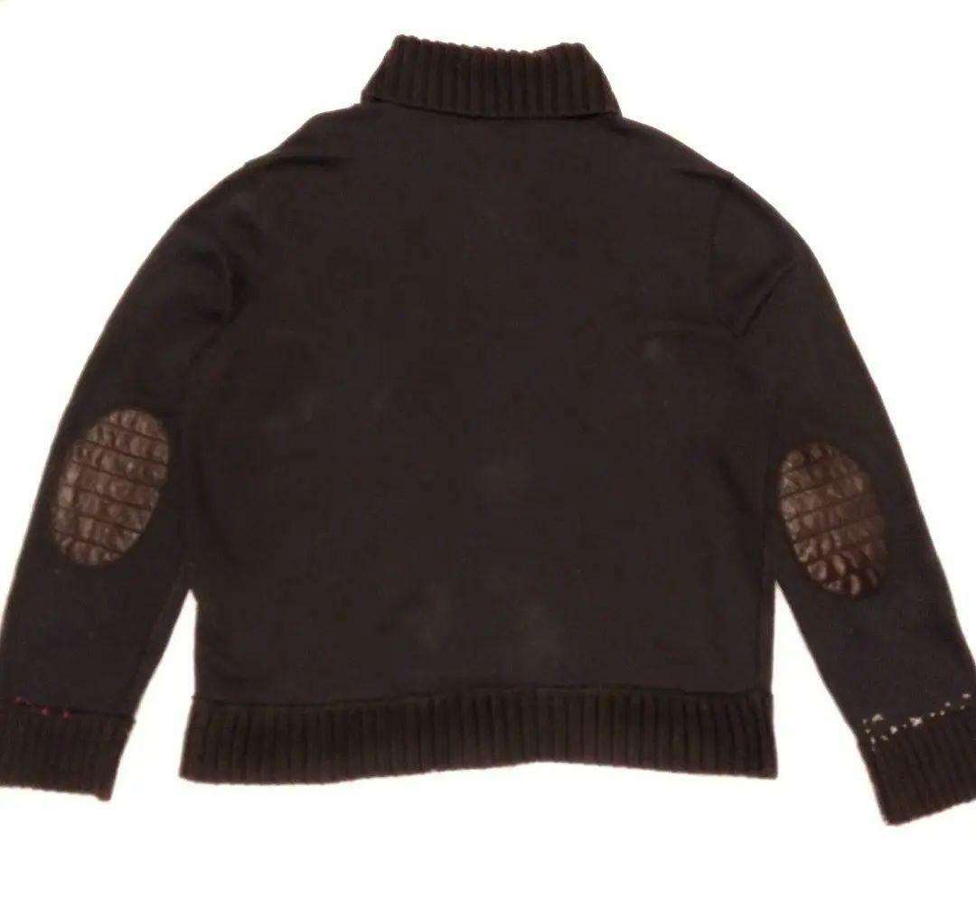 希少【ポロバイラルフローレン】ステッチ＆レザー装飾 黒 ショール