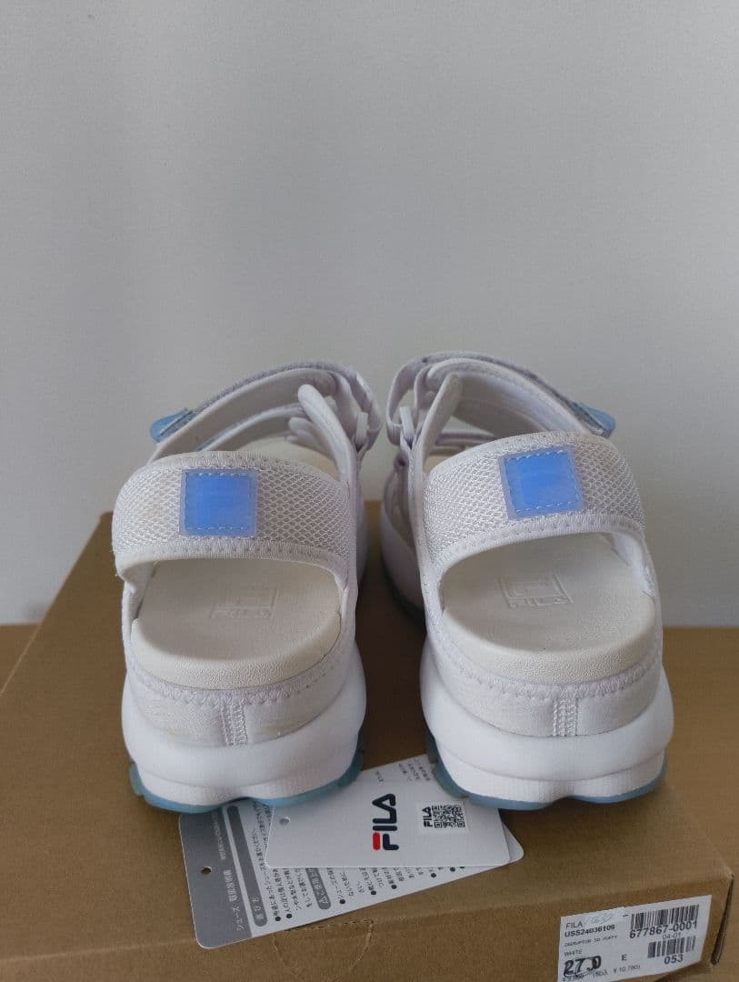 27cm 1回のみ使用 ディスラプター FILA サンダル ホワイト/ブルー