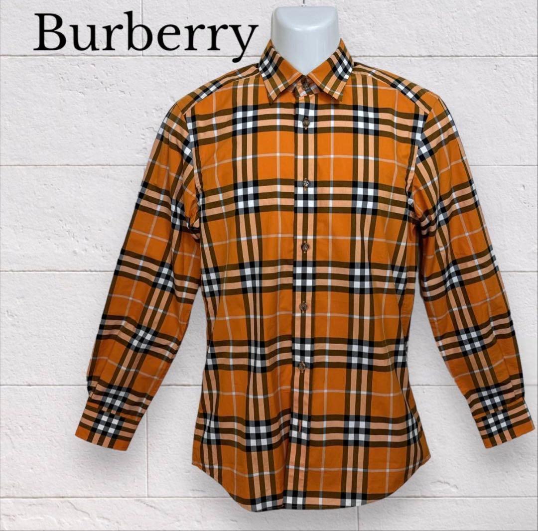 バーバリー BURBERRY 長袖シャツ チェック オレンジ 美品 - メルカリ