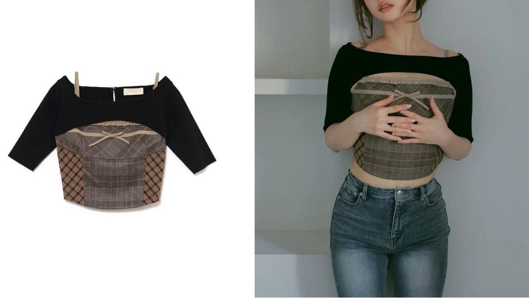 L02628) ANDMARY Rimma check set tops - メルカリ