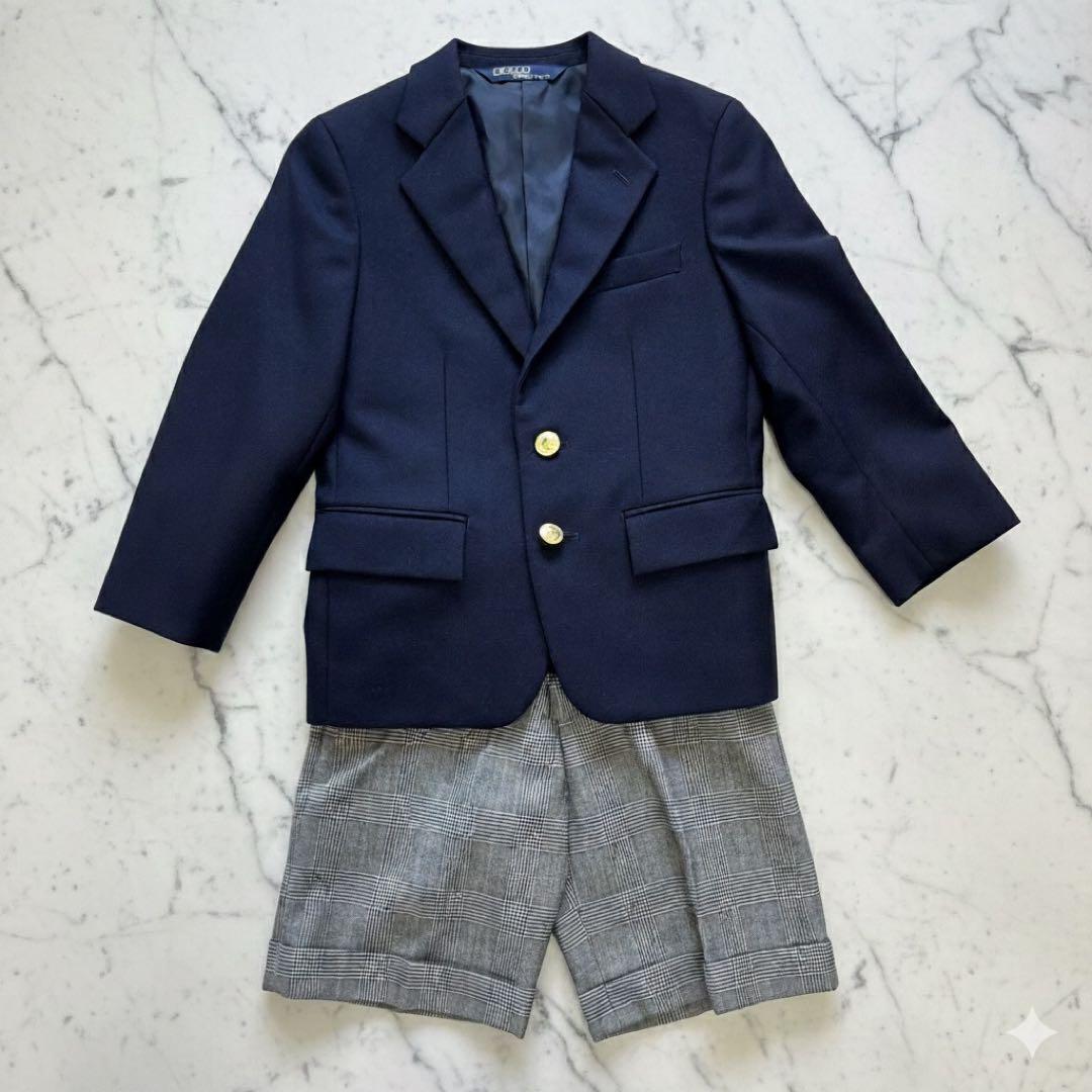 極美品 ラルフローレン フォーマル 120 スーツ 紺ブレ チェックパンツ