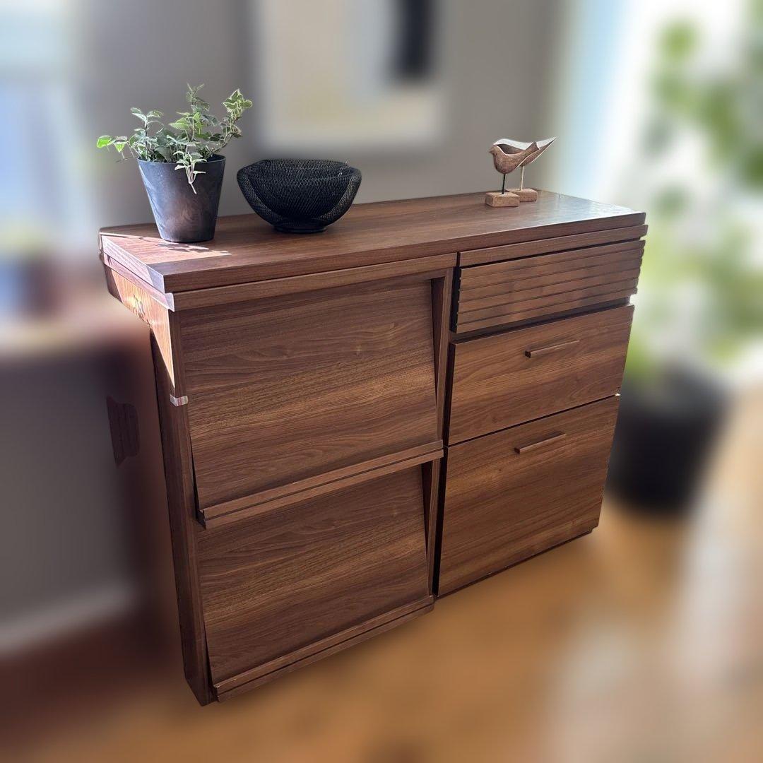 再再値下げ②大川家具 チェスト ウォールナット - メルカリ