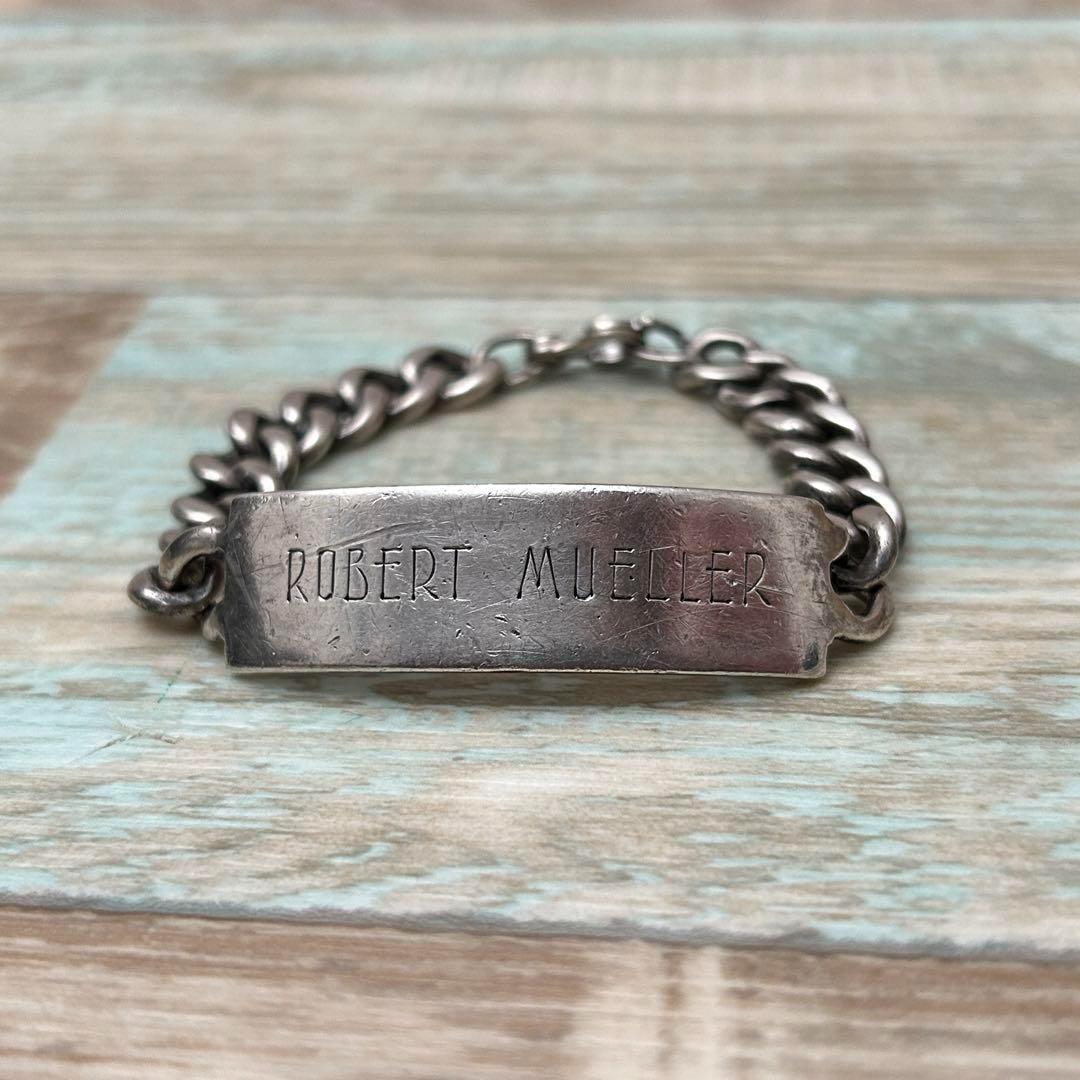 メキシコ製US ARMY IDブレスレット シルバー 太めなチェーン