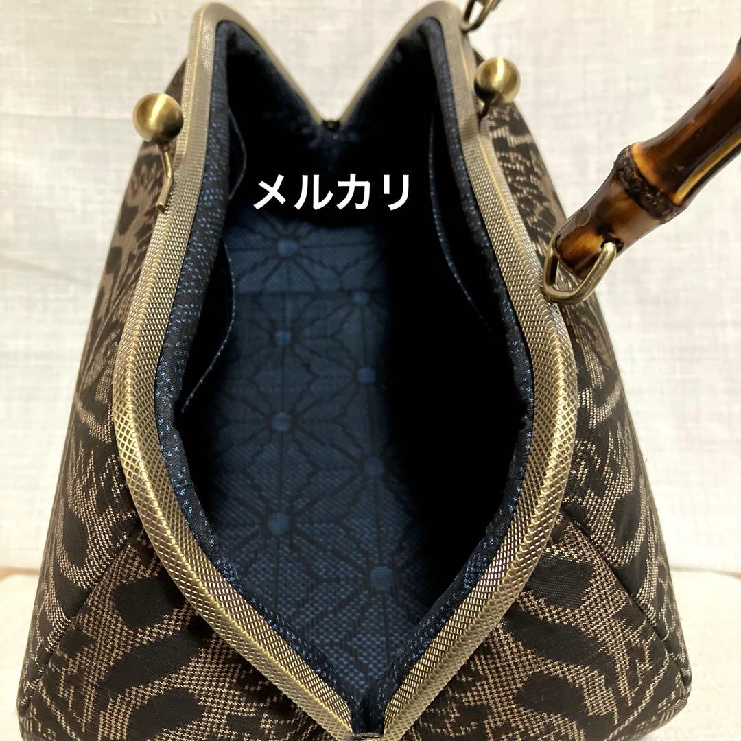 本場泥大島紬 龍郷 がま口バッグ ハンドメイド リメイク 和柄 - メルカリ