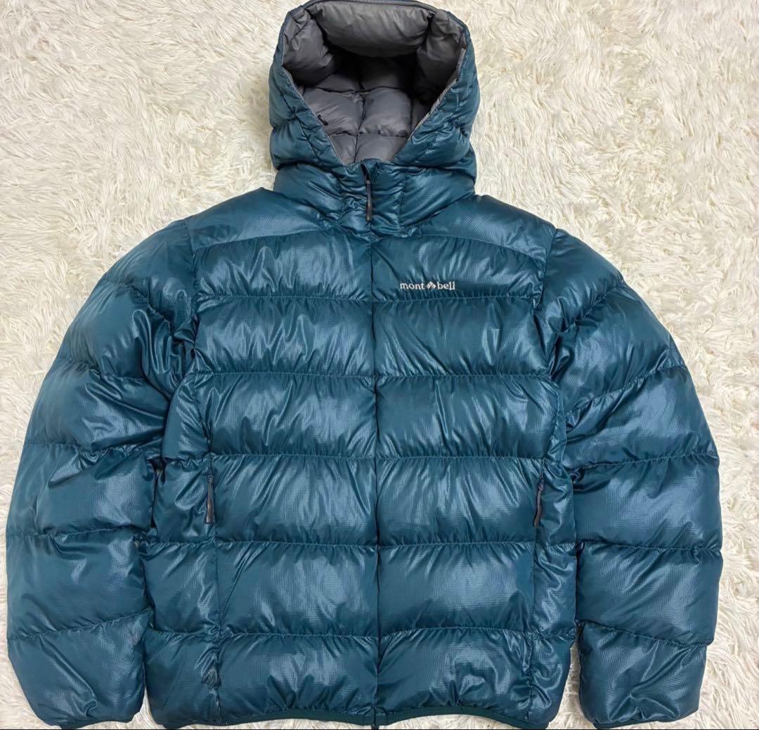 専用 モンベル ライト アルパイン ダウン パーカ ブルーグリーン M