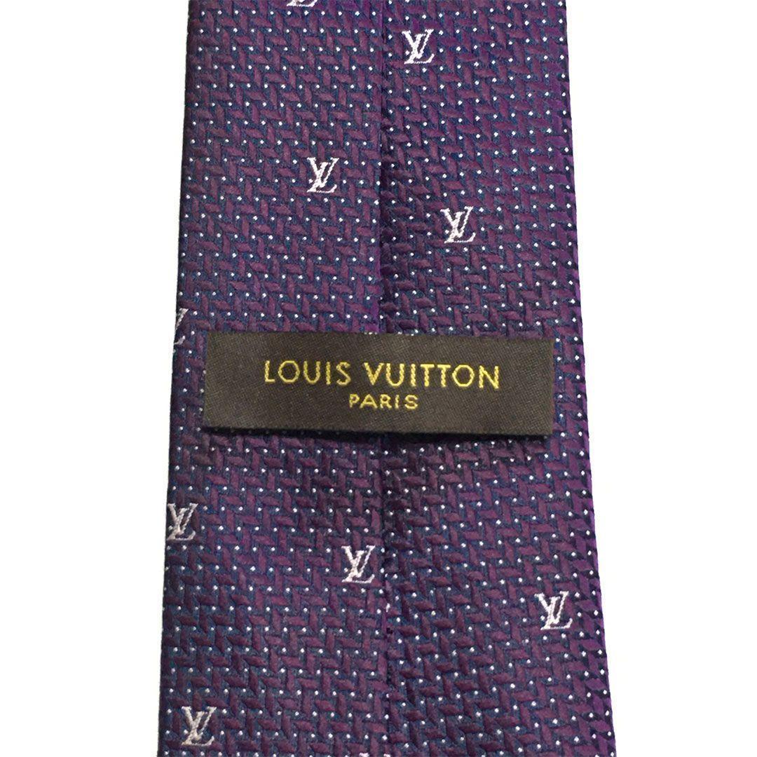 未使用級 ルイヴィトン Louis Vuitton ネクタイ パープル LV柄