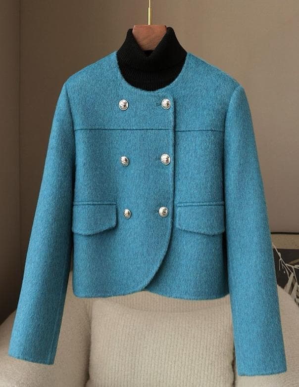 新品☆優しい雰囲気のカシミヤ混ウール ジャケット レディースハーフ丈コート 滝沢眞規子さん着用】ウールカシミヤビーバー チェスター コート