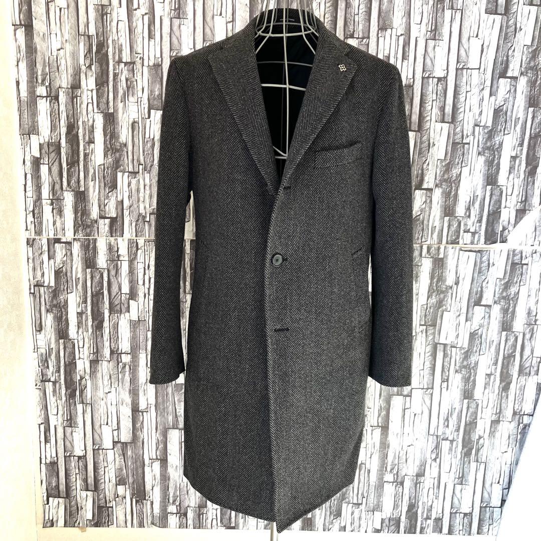 TAGLIATOREタリアトーレ・チェスターコート・グレー大判ヘリンボーン