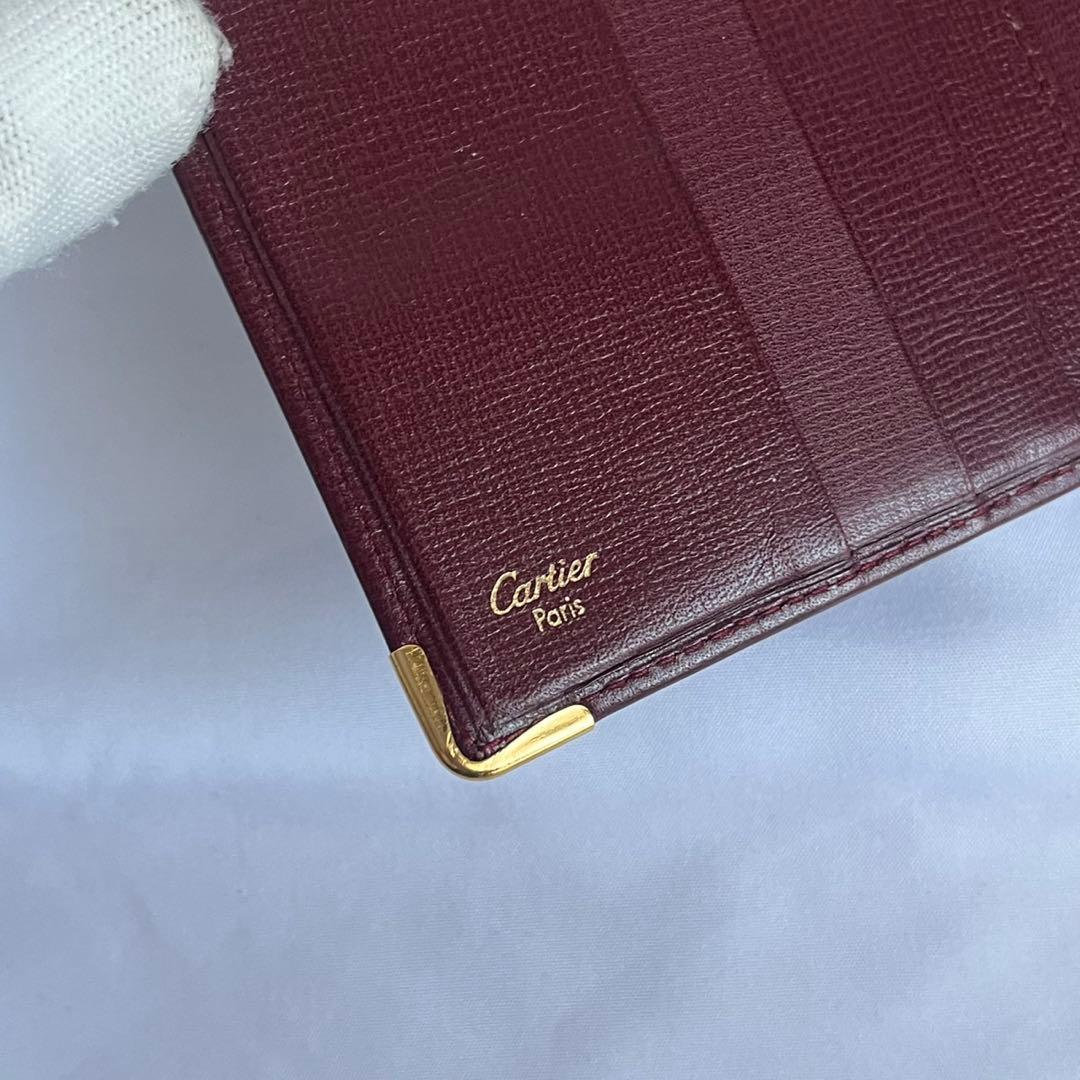 ✨未使用級✨　Cartier 　折り財布　財布　ボルドー　レザー　マストライン