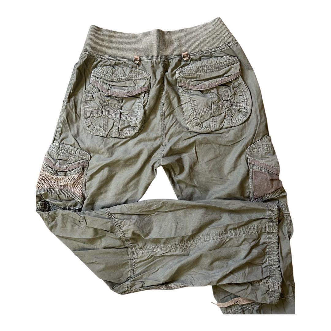 【美品】G.O.A.ゴア ワークパンツ カーキ レディースF パラシュートパンツ