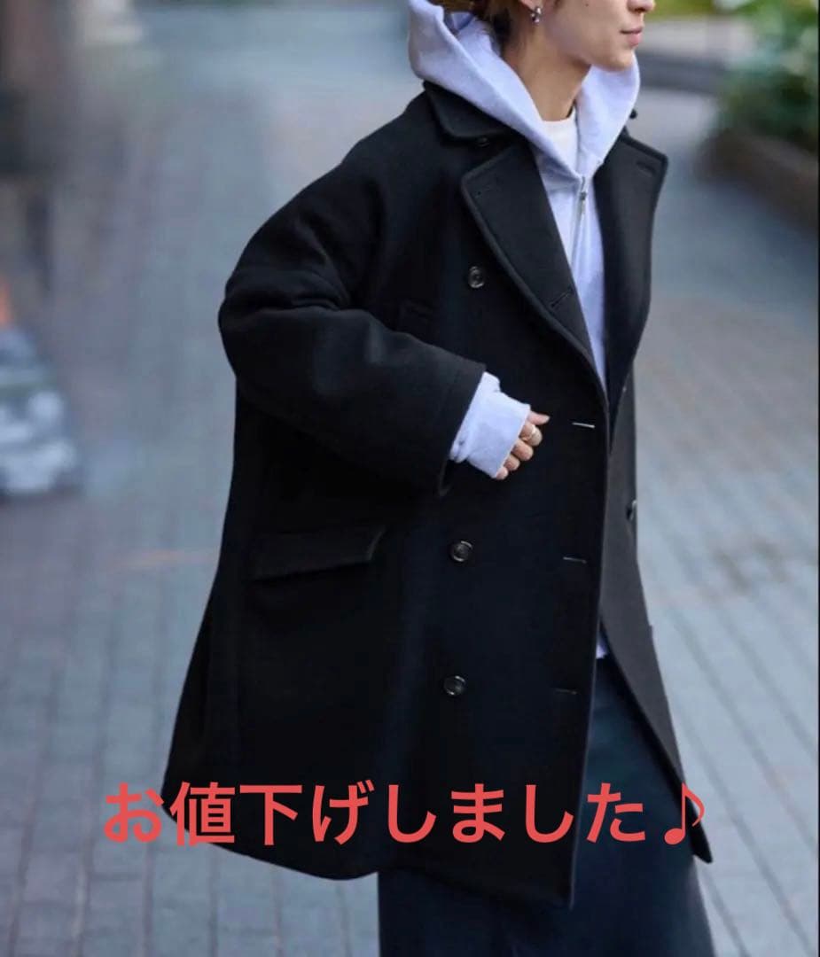 美品✨フレームワーク ロング Pコート メルトンウール ダブル ネイビー