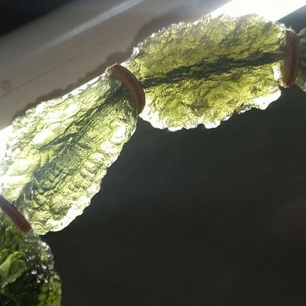 ラッキー様。専用 顛-⑨【希少 モルダバイト 原石ブレス】手首サイズ 約17㌢