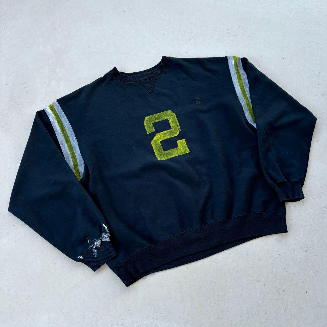 チャンピオン ペイント加工 スウェット ナンバリング 黒 ブラック 常田