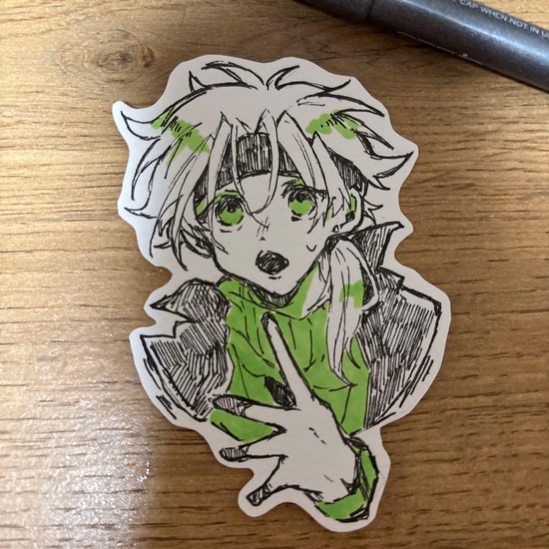 手描きイラスト オリジナル ステッカー風 原画 - メルカリ