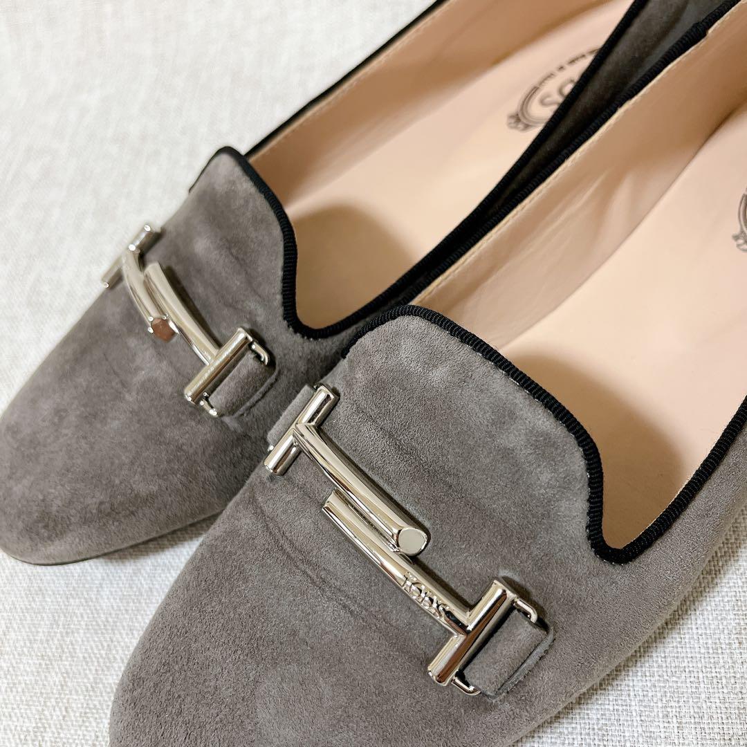 【美品】Tod's トッズ ダブルT フラットシューズ 22.5cm スエード