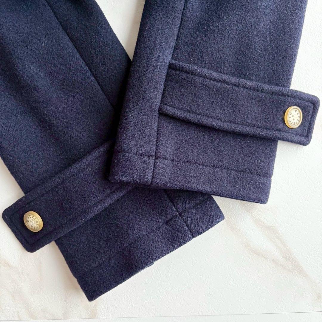 美品◇マッキントッシュロンドン ダッフルコート ロング 紺 トグル 36