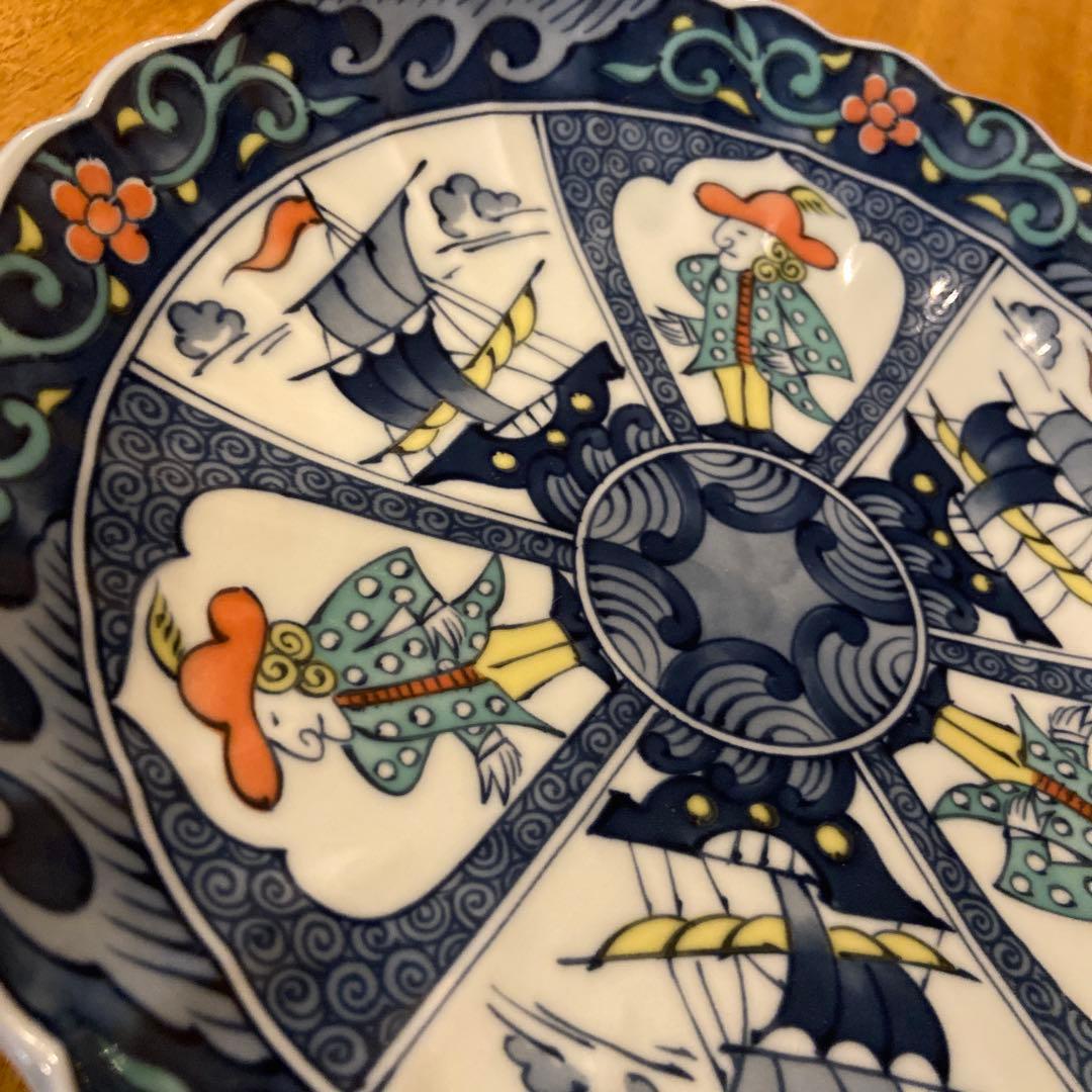 有田焼東峰窯南蛮船南蛮人絵付け高台付皿 - メルカリ