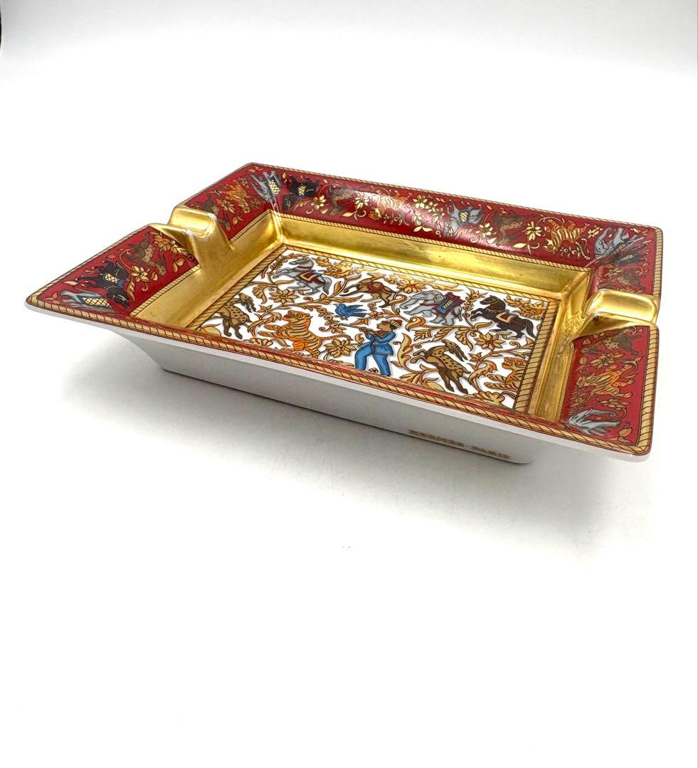 HERMES エルメス インドの狩猟 アッシュトレイ 灰皿 スクエアプレート