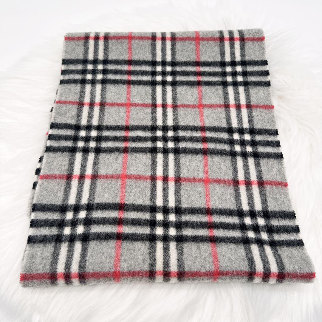 極美品✨ バーバリーロンドン マフラー カシミア100 ノバチェック グレー