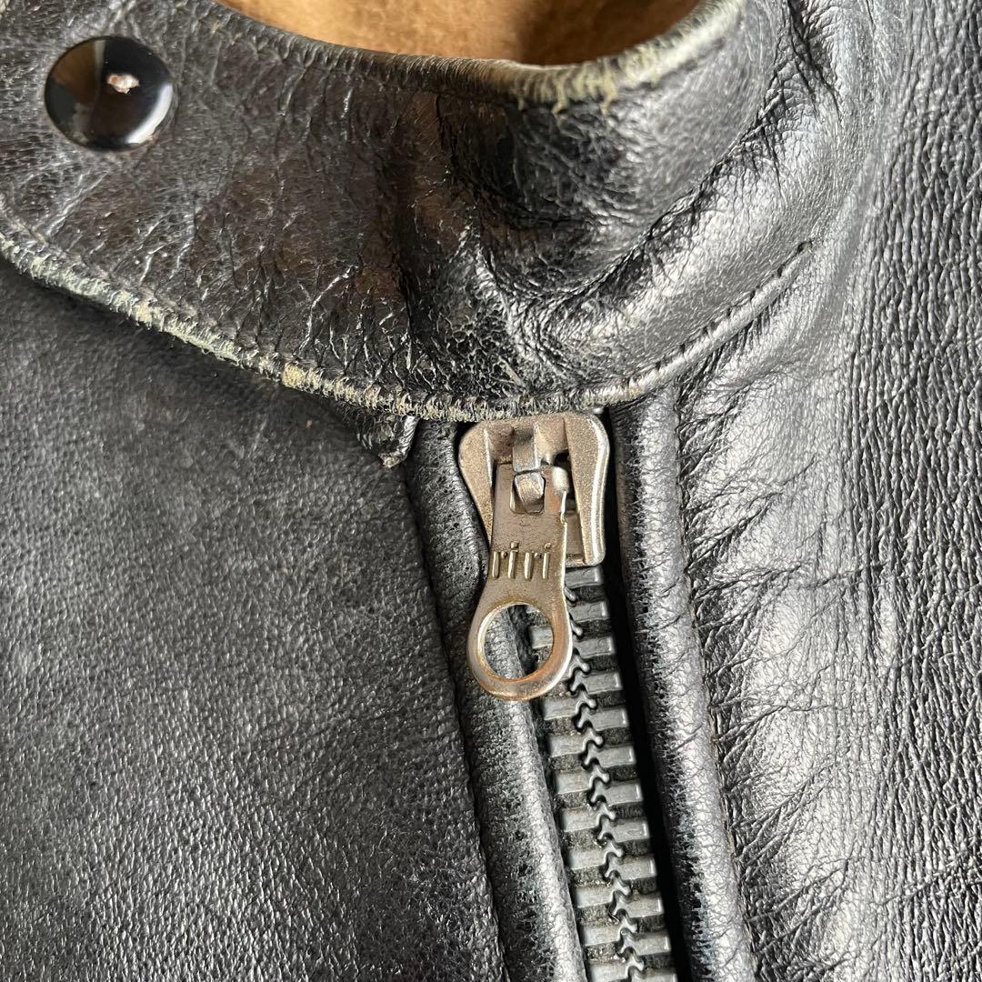 ユーロヴィンテージ モーターサイクル レザーベスト 2 ririジップ