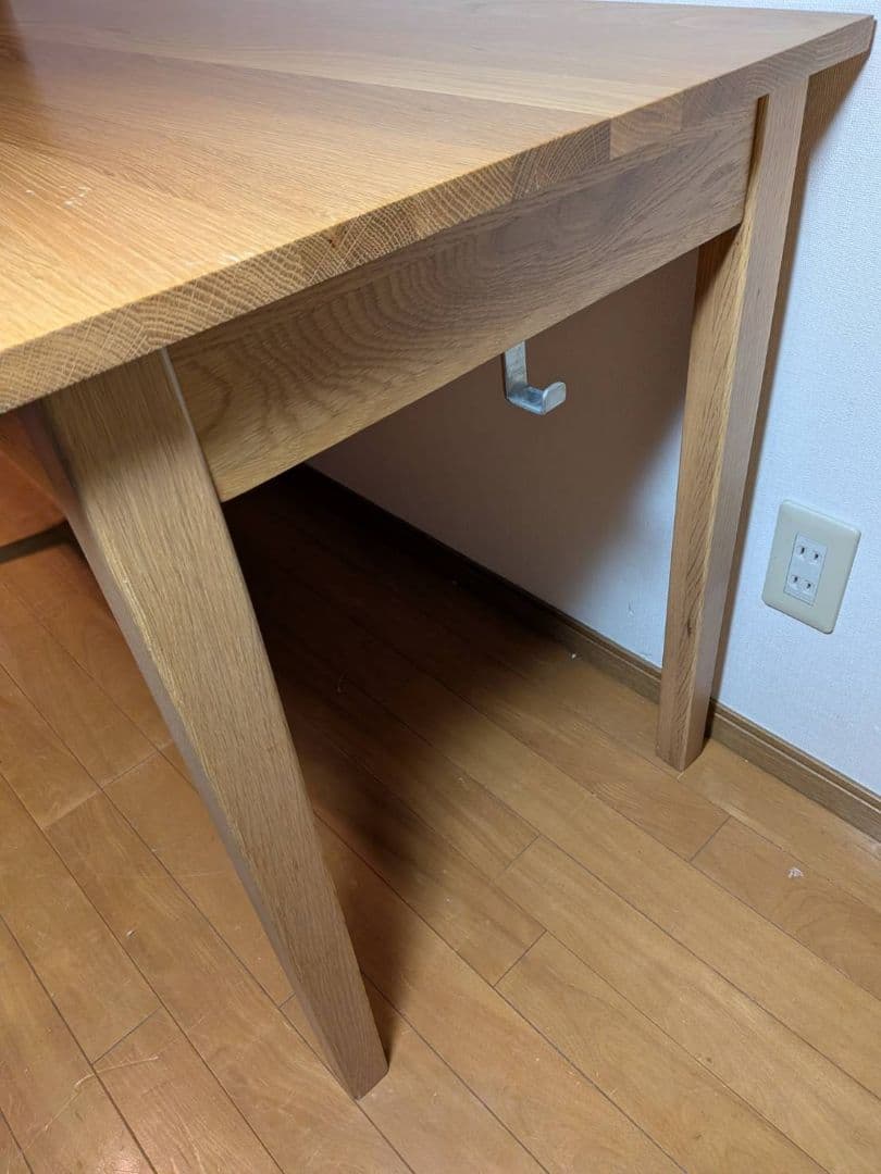 《送料込》無印良品 木製デスク 引出しオーク材 110 事務 学習勉強机テーブル