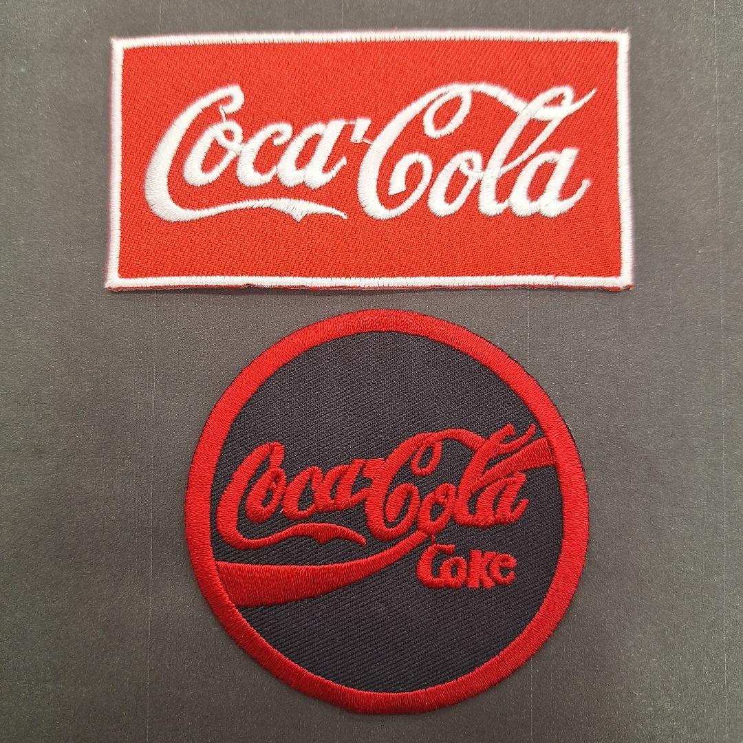 お買い得 刺繍アイロンワッペン コカ・コーラ ロゴ 人気2枚セット 355