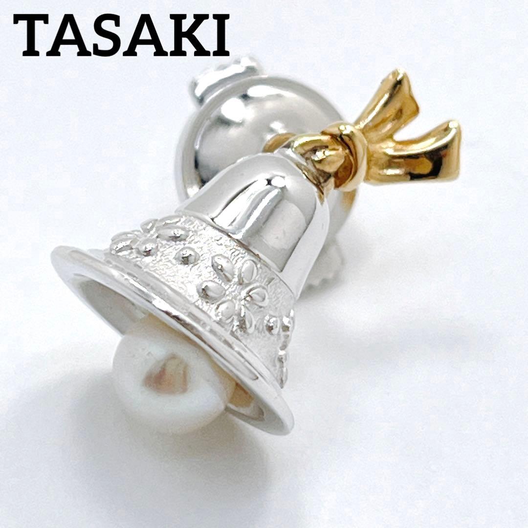 極美品✨田崎真珠　タサキ パール　K18 タイピン　ピンブローチ ベル TASAKI（タサキ） ブローチ 田崎 ピンズ チェリー さくらんぼ 真珠