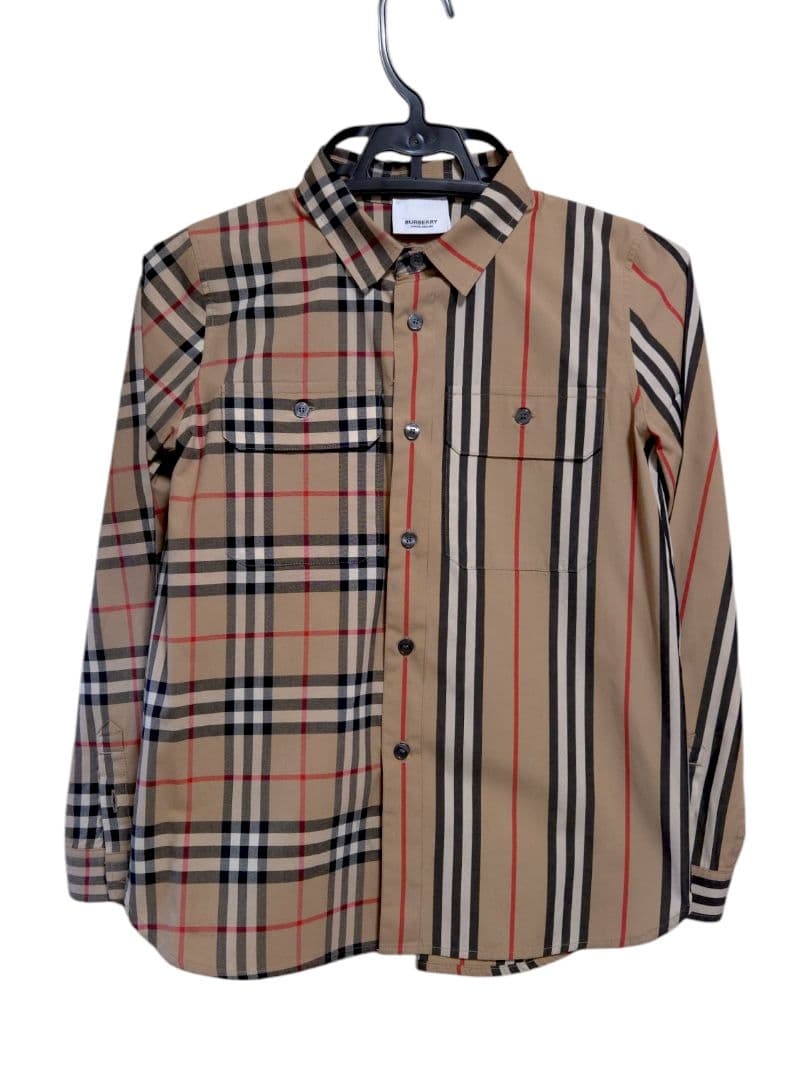 BURBERRY ノバチェック柄ストライプ長袖シャツ 10Y 140㎝