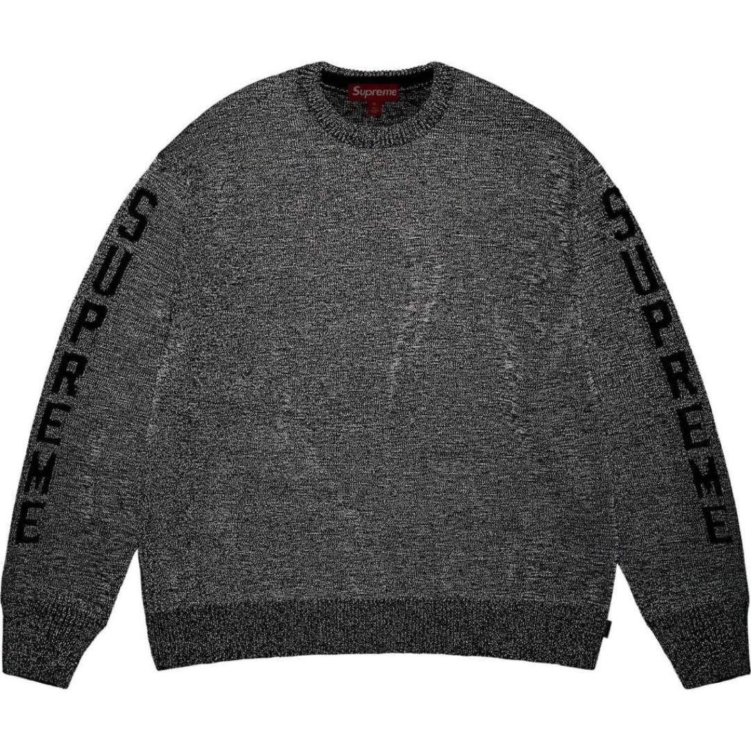 L 黒 Supreme Reflective Sweater Black 新品 - メルカリ