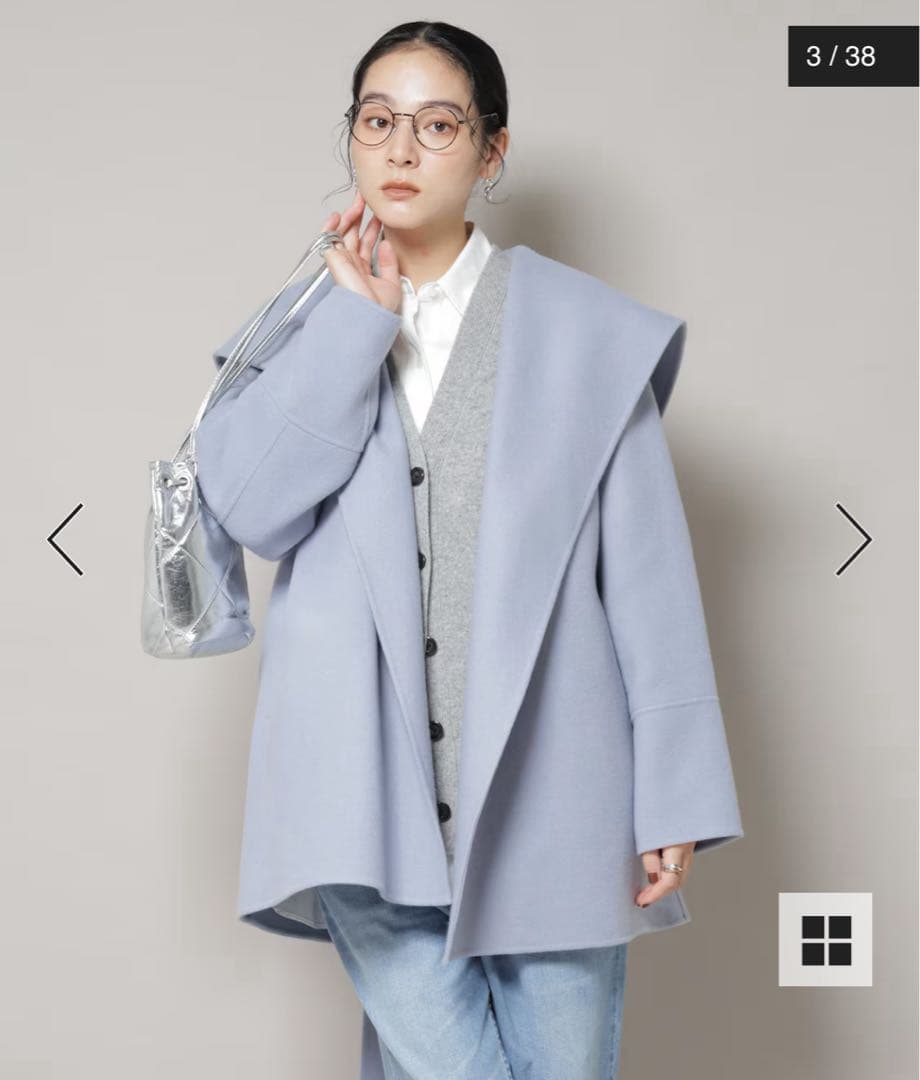 新品タグ付・即日発送】ウールリバーショールミディコート - メルカリ