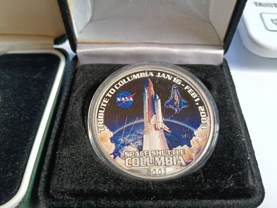 マルコニー大西洋横断無線通信100周年記念銀貨＆コロンビア号追悼記念