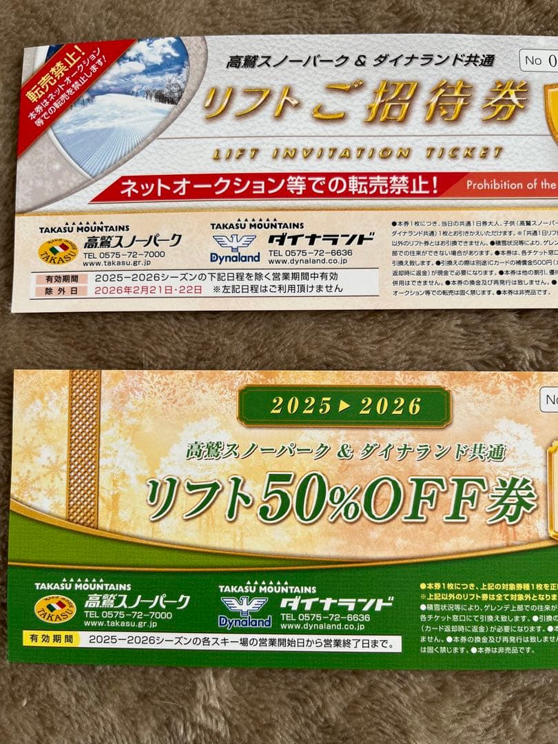 高鷲スノーパーク リフト券 50%OFF 招待券 - メルカリ
