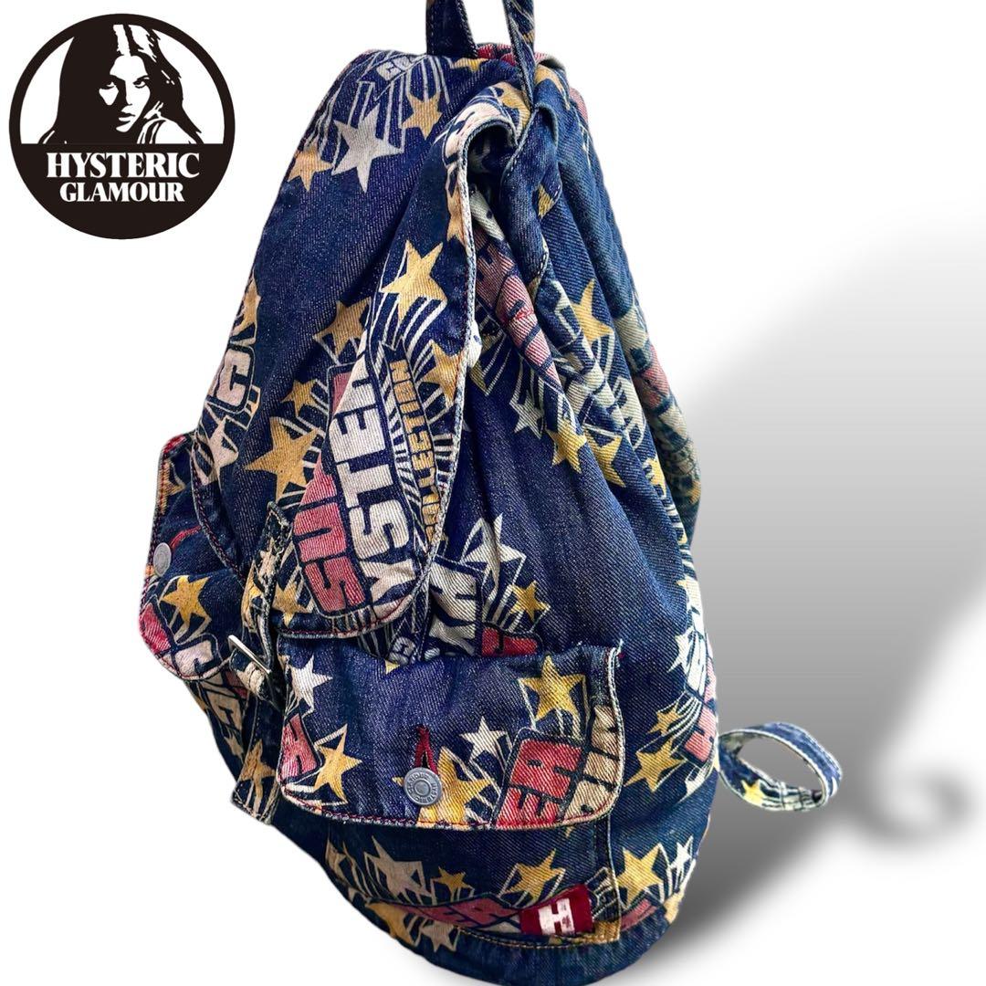 ヒステリックグラマー 総柄 デニム リュック スター - メルカリ